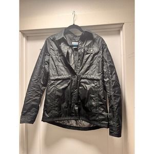 Columbia Omni Heat SnapButton BlackJacket Lightweight Pockets Womens Size Medium